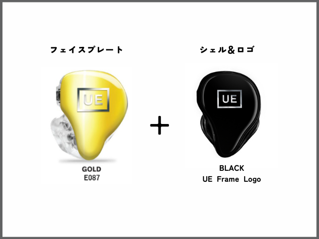 フェイスプレート E087、シェルカラー Black、ロゴ UE Frame Logo
